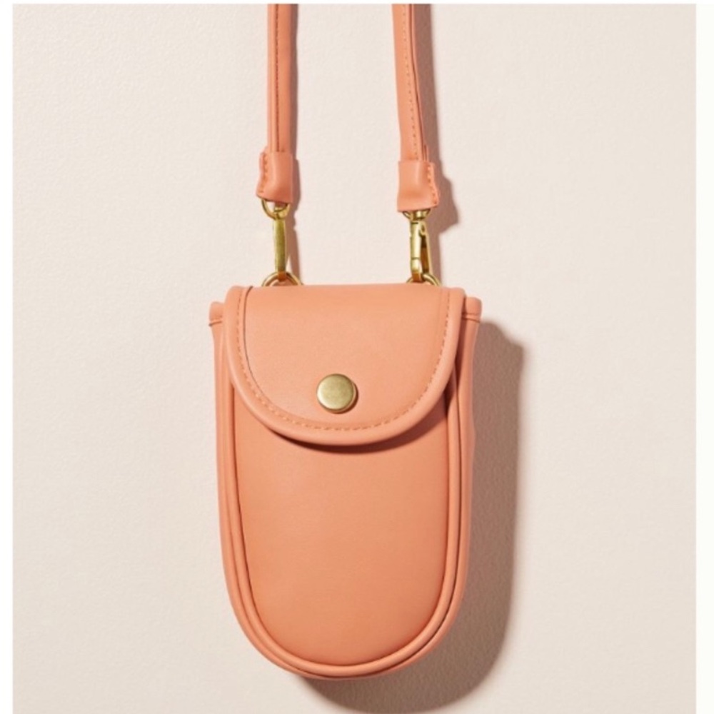 Anthropologie Peach Crossbody Phone Pouch